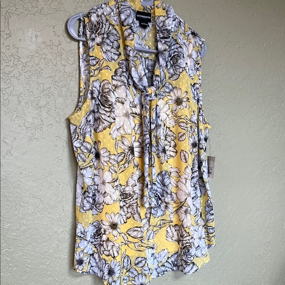 Liz Claiborne Tops - Liz Claiborne Yellow Sleeveless Tie Front Blouse